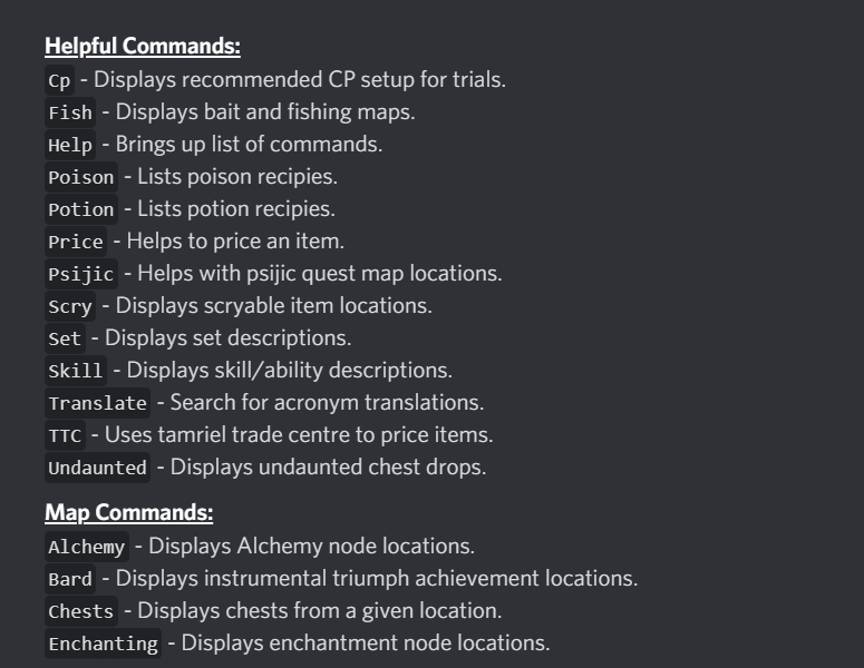 Info Commands